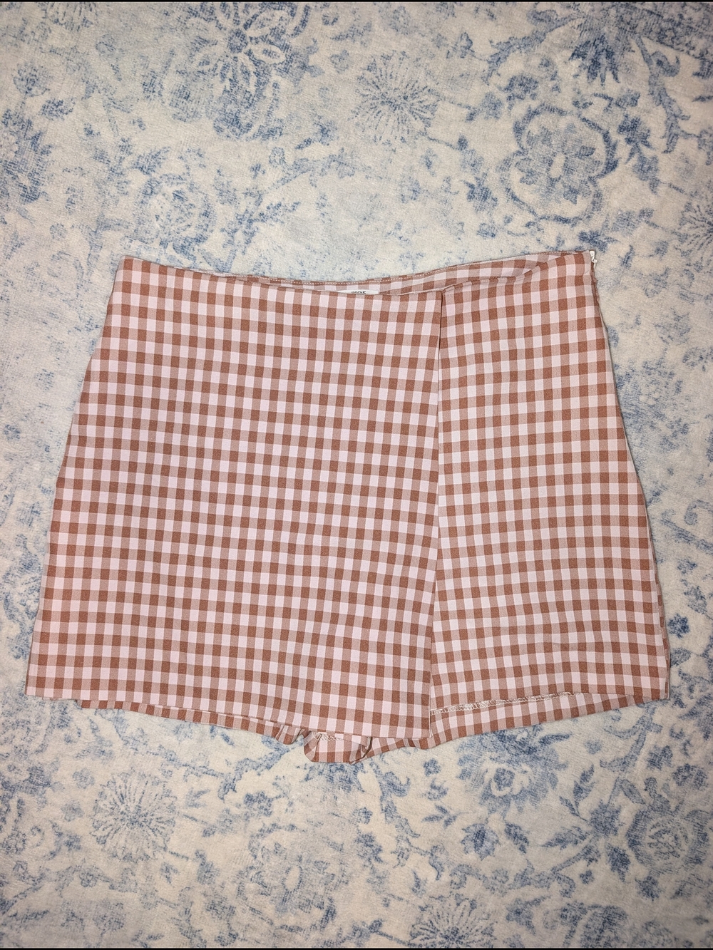 Ardene Pink and White Gingham High-Waist Skort